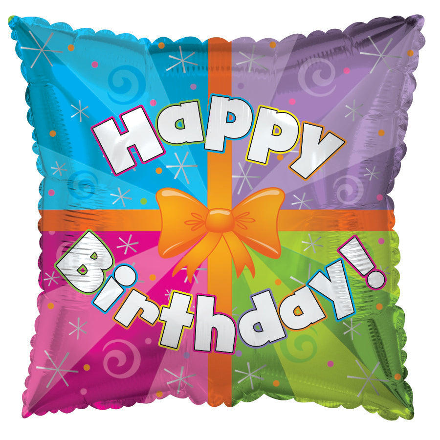 Happy Birthday Colorful Present Balloon