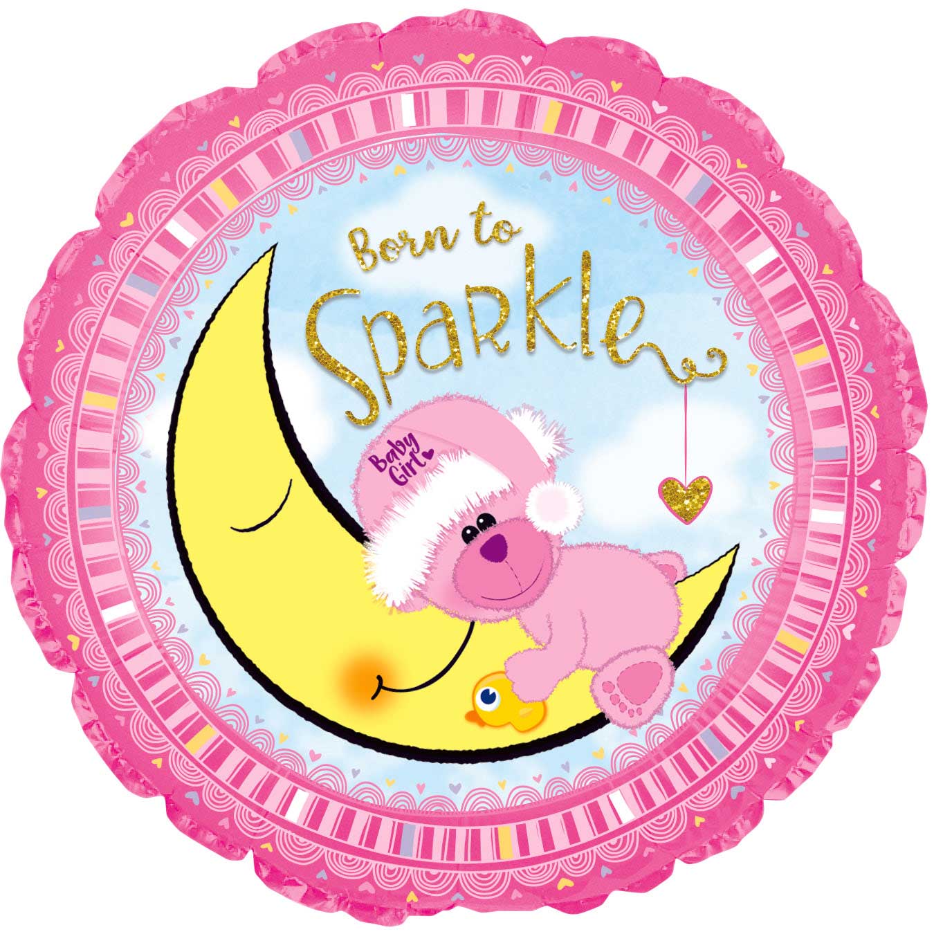 18-inches-Born-To-Sparkle-Baby-Girl-Foil-balloon-online-gifts-shop-delivery-amman-jordan