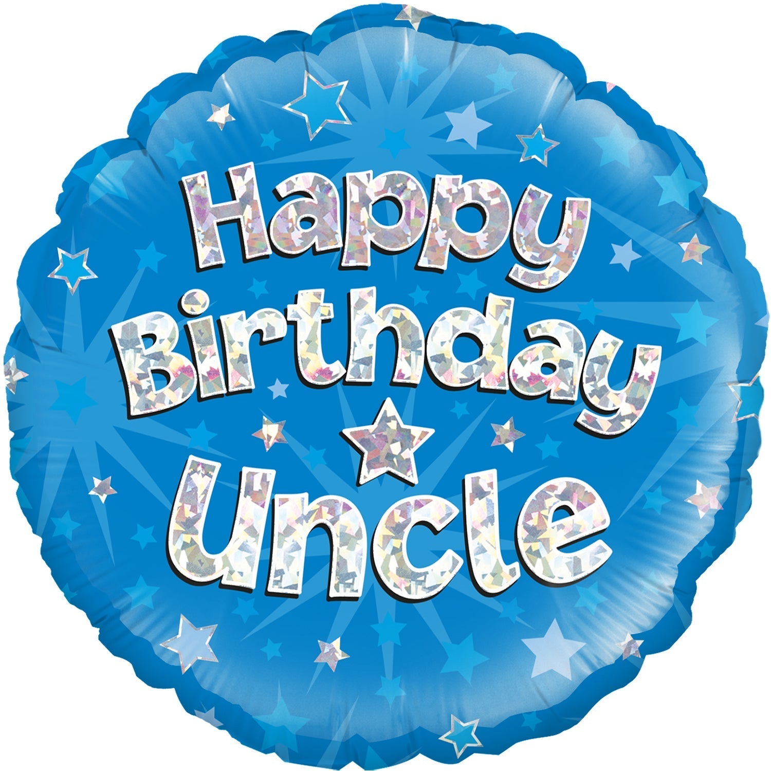 18-inches-Happy-Birthday-Uncle-Blue-Holographic-Oaktree-Foil-balloon-online-gift-shop-delivery-amman-jordan