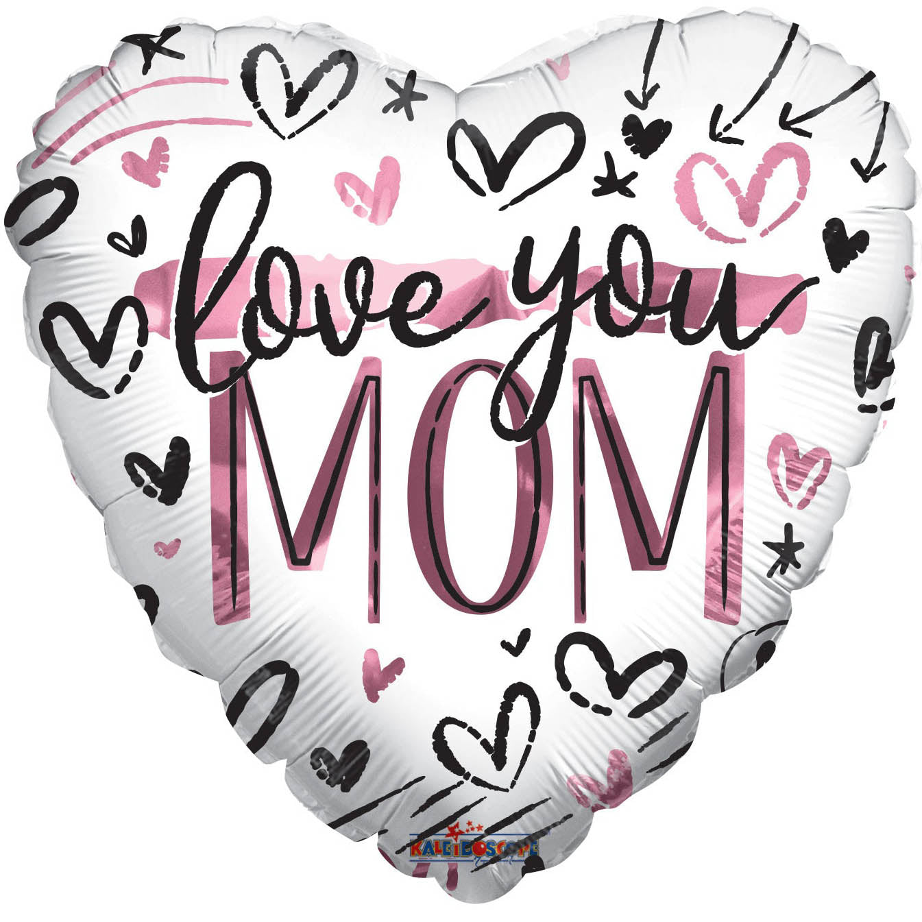 18-inches-Love-You-Mom-Brushed-Hearts-Foil-balloons-delivery-amman-jordan