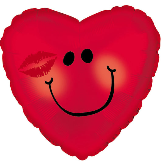 Smiley Heart Kissy Balloon