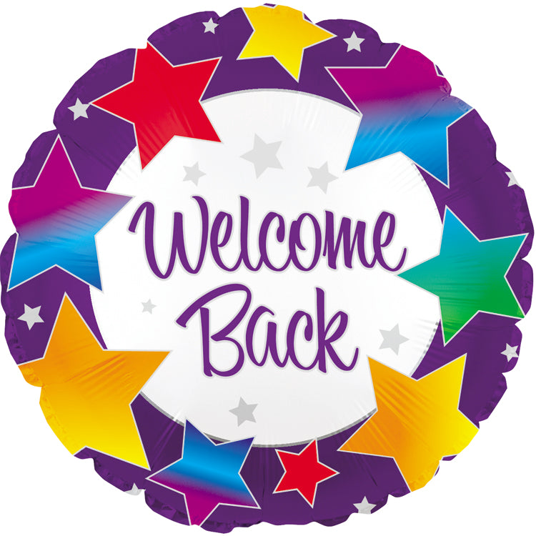 Welcome Back Rainbow Stars Balloon