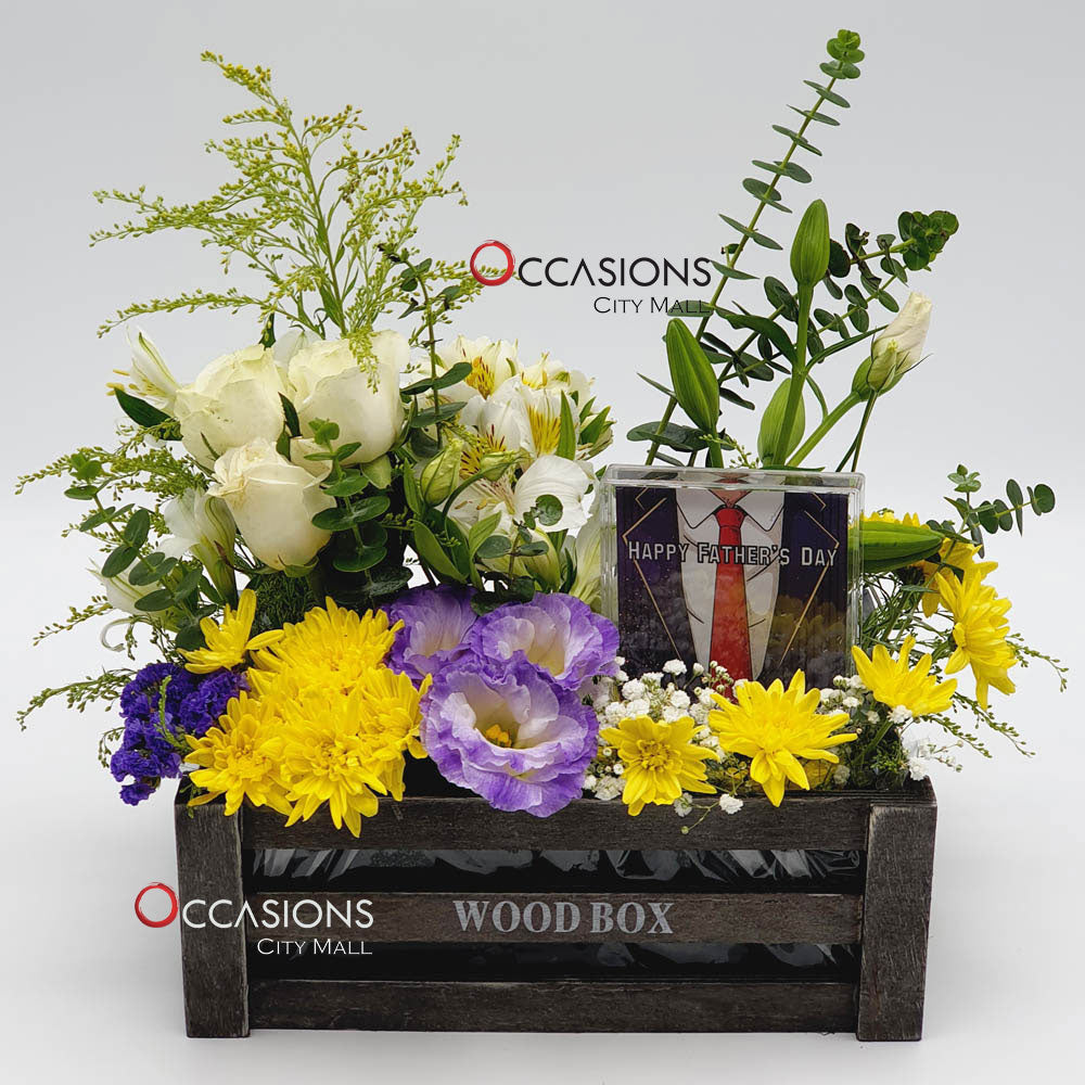 Happy Father's Day Flower Arrangement With Frame