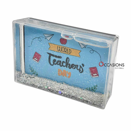 Blue World Teachers Day Frame (9.5×6 cm)