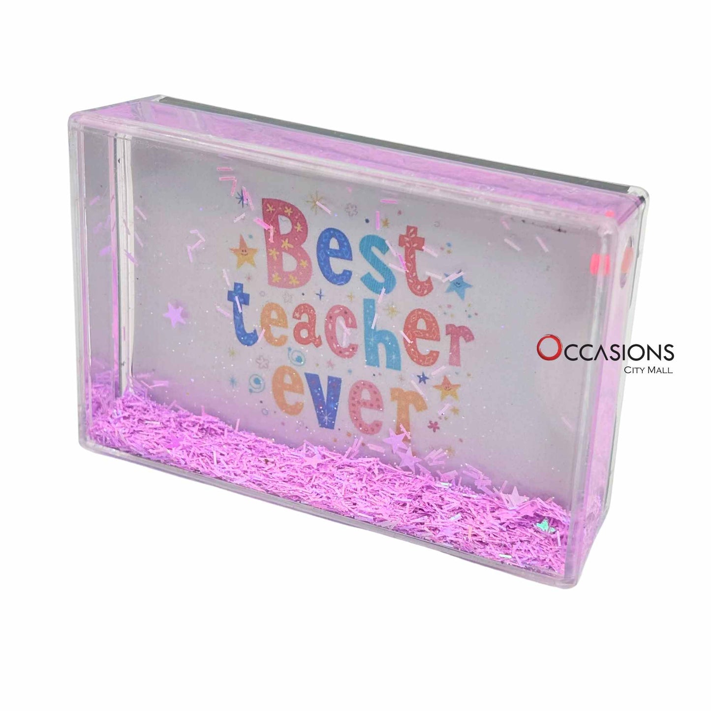 Colorful Best Teacher Ever Frame (9.5×6 cm)