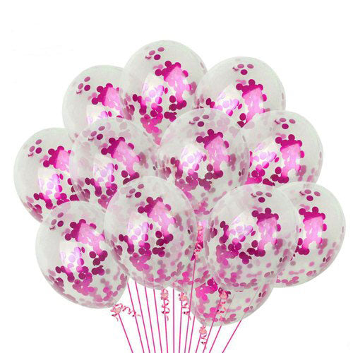 fuchsia confetti Balloons- 12