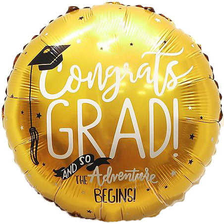 Gold Congrats Grad balloon