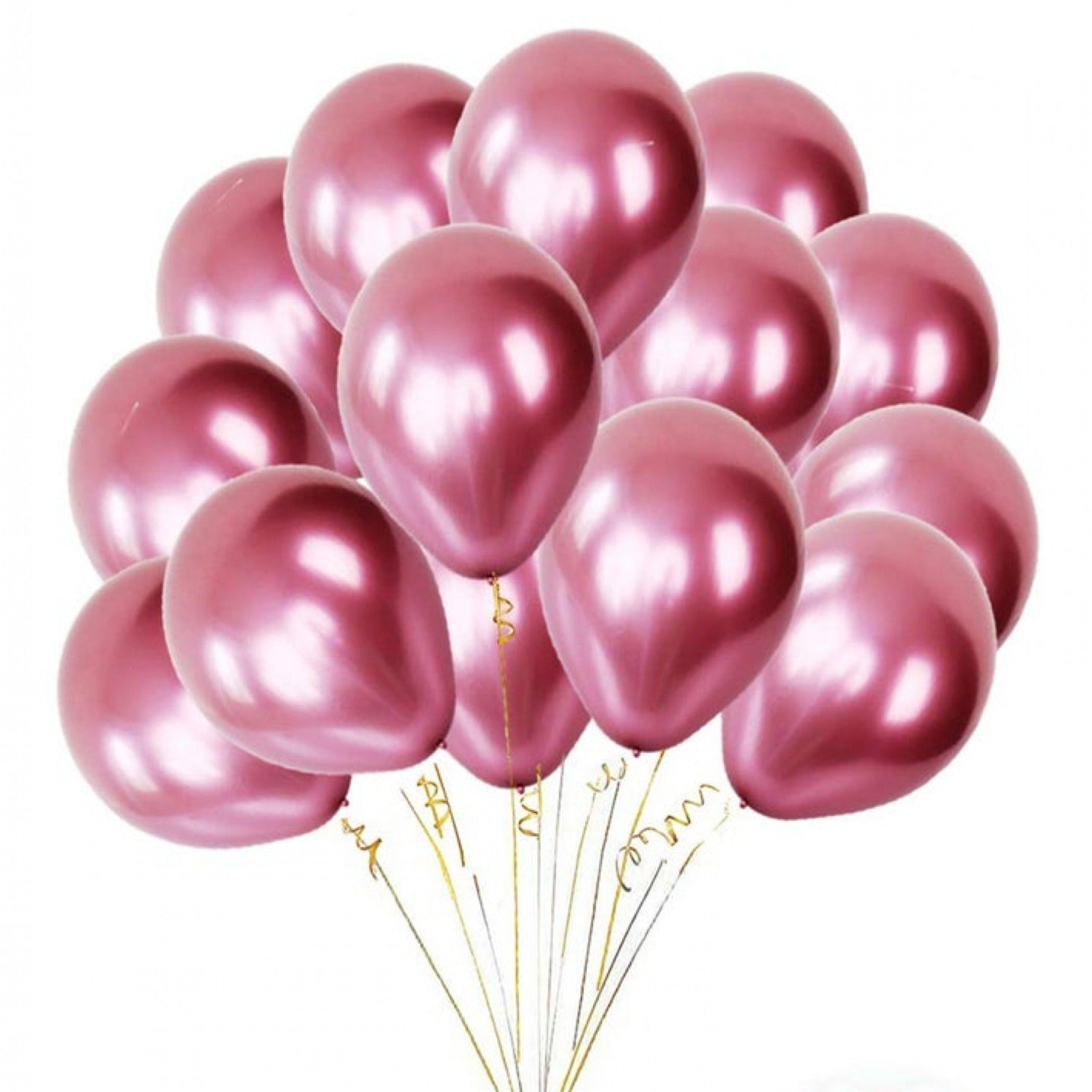 12 Rose Gold Chrome Balloons Balloonssend_delivery_Amman_Jordan