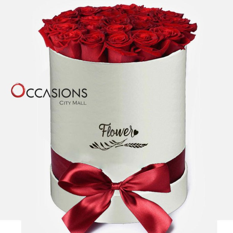 Roses in White Box - gift-on-line